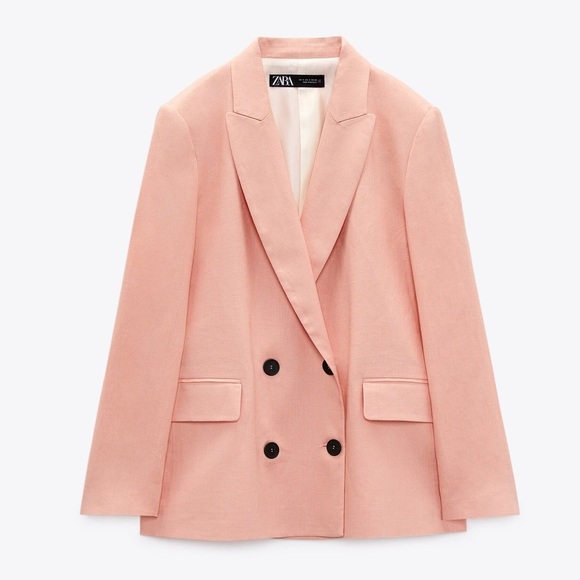 ZARA LINEN MENSWEAR STYLE BLAZER SZ M & LINEN PANTS PINK SZ L - Picture 7 of 16